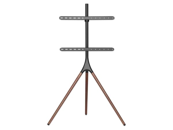 Manhattan - stativ - stativ - for flatskjerm - bærbar - aluminium, stål, valnøtttre, gummiføtter - svart, brun - skjermstørrelse: 114,3-165,1 cm (4...
