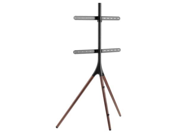 Manhattan - stativ - stativ - for flatskjerm - bærbar - aluminium, stål, valnøtttre, gummiføtter - svart, brun - skjermstørrelse: 114,3-165,1 cm (4...