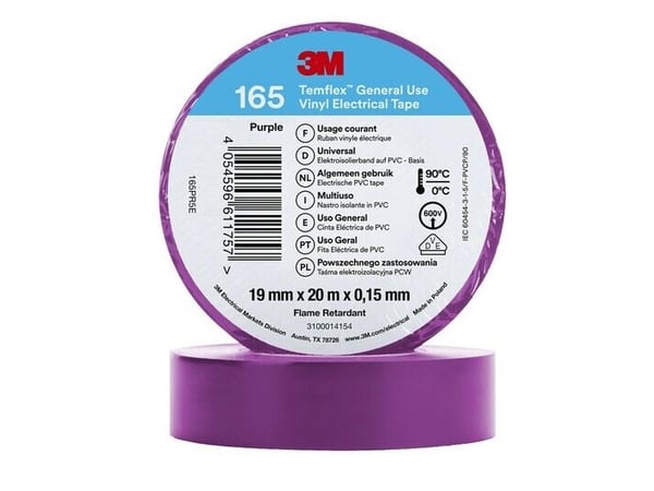 3M 7100184806, 1 kpl, Violetti, PVC-muovi, 600 V, Kupla, 20,12 m