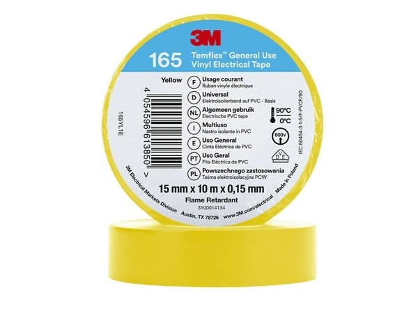 3M 7100184732, 1 kpl, Keltainen, PVC-muovi, 600 V, Kupla, 10 m