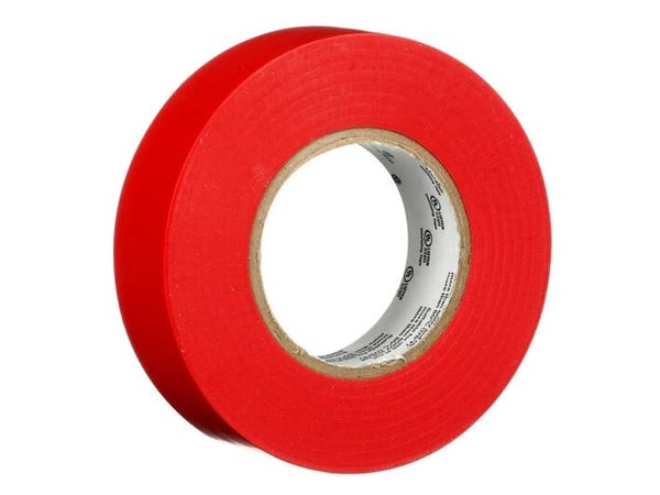 TemflexTM sähköinen vinyyliteippi 165 punainen 19 mm x 20 m - (3 rullaa)