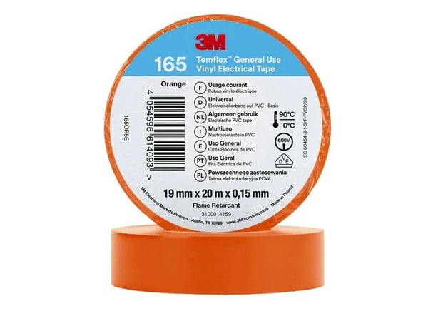 3M 7100184805, 1 kpl, Oranssi, PVC-muovi, 600 V, Kupla, 20,12 m