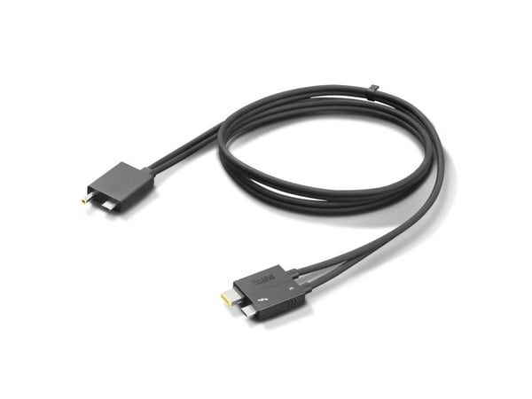 Lenovo Split Cable - Thunderbolt-kabel - USB-C / DC-strømjakk til USB-C, Slim Tip - Thunderbolt 4 - 70 cm - svart - for ThinkCentre M75t Gen 2 11W5