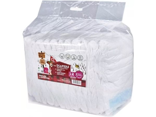 Barry King Diapers for female dogs, XXL, waist 40-58 cm, 12 stk.