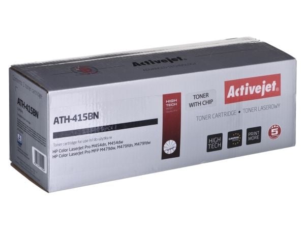Activejet ATH-415BN tulostinväriaine HP:lle; korvaava HP 415A W2030A; Supreme; 2400 sivua, musta, sirulla varustettuna
