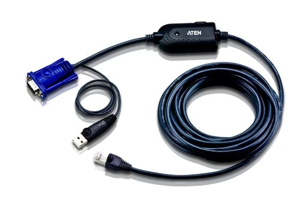 ATEN KA7970 USB KVM Adapter Cable (CPU Module) - Tastatur / video / musekabel (KVM) - RJ-45 (hann) til USB, HD-15 (VGA) (hann)