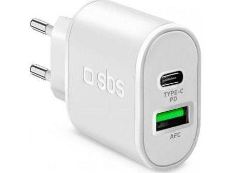 SBS PD Reiselader 20W USB/USB-C weiá