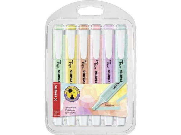STABILO 102754806, 6 stykker, Flerfarget, Meisel tupp, Flerfarget