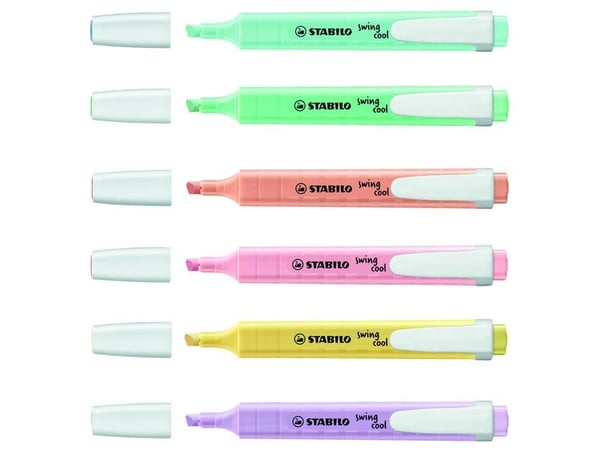 STABILO 102754806, 6 stykker, Flerfarget, Meisel tupp, Flerfarget