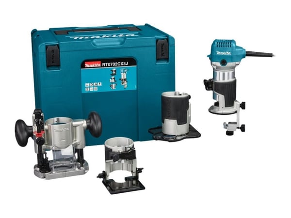 Makita RT0702CX3J - Trimmningsfräs - 710 W - Spännbussning 8 mm (RT0702CX3J)