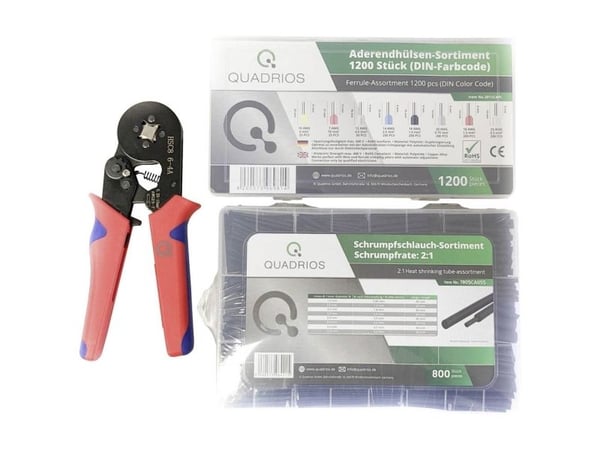 Quadrios 22T009 klemmetangsett kabelsko 0,25 til 10 mm² inkl. sortiment kabelhylser