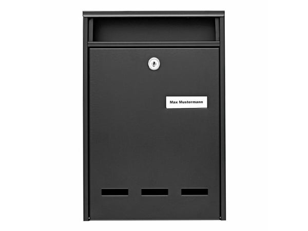 BURG-WÄCHTER Wismar 771 S, Veggmontert postkasse, Stål, Sort, Vertikal, Nøkkel, Front BURG-WÄCHTER Wismar 771 S, Veggmontert postkasse, Stål, Sort, Vertikal, Nøkkel, Front