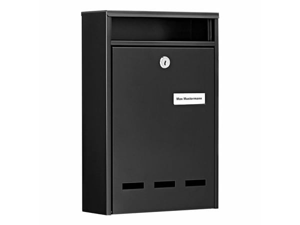 BURG-WÄCHTER Wismar 771 S, Veggmontert postkasse, Stål, Sort, Vertikal, Nøkkel, Front