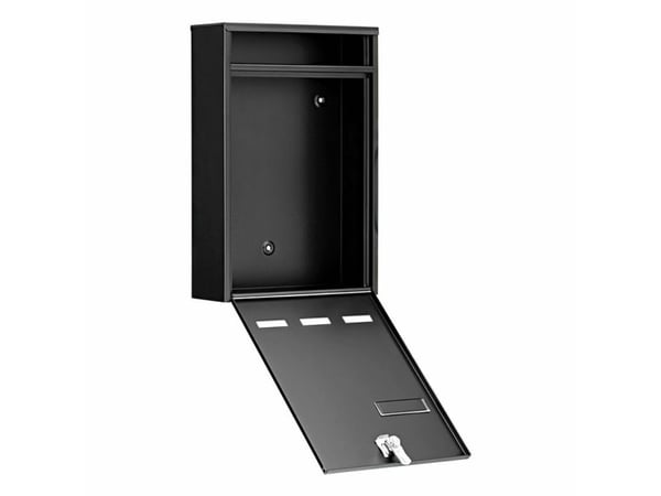 BURG-WÄCHTER Wismar 771 S, Veggmontert postkasse, Stål, Sort, Vertikal, Nøkkel, Front
