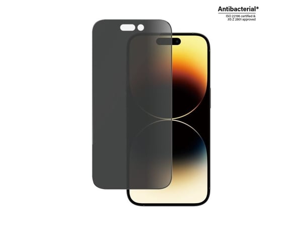PanzerGlass™ | Privacy Edition- Skærmbeskytter for mobiltelefon - Edge-to-Edge passform - rammefarve sort | Apple iPhone 14 Pro