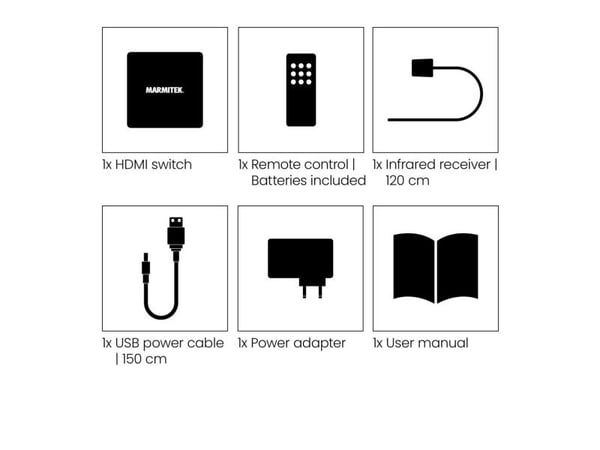 Marmitek Connect 350 UHD 2.0, HDMI, 2.0b, Sort, 2160p, 18 Gbit/s, 600 MHz