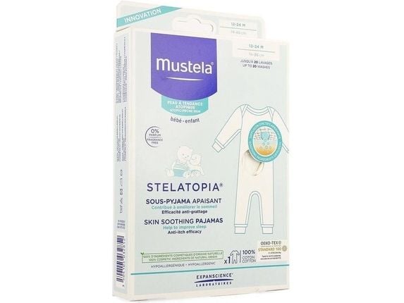 Mustela Stelatopia beroligende pysjamas for hud 12–24 mnd