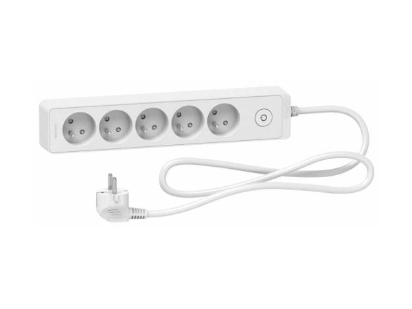 Schneider Electric Odace ylijännitesuoja 5 pistorasiaa 1,5 m valkoinen (ST9351W)