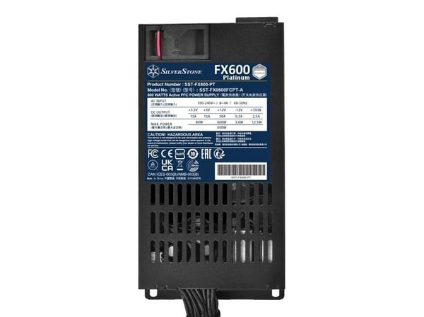 SilverStone Flex ATX FX600 Platinum - Strømforsyning (intern) - 600 watt