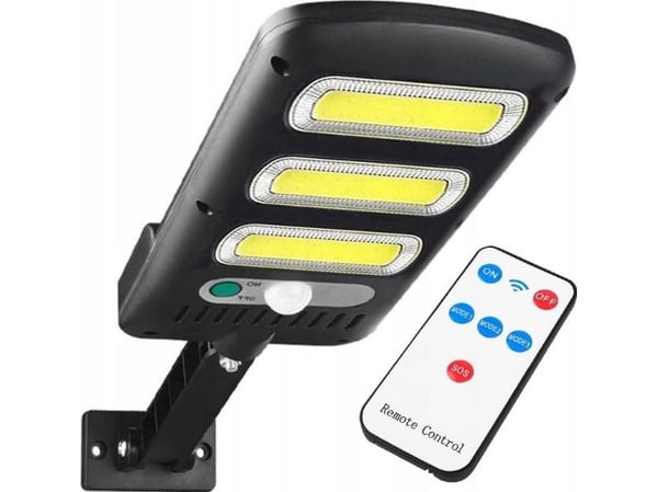 LTC solcelle-vegglampe 3 x LED COB 24 W, 1800 lm, bevegelses- og skumringssensor, batteri 1800 mAh, fjernkontroll
