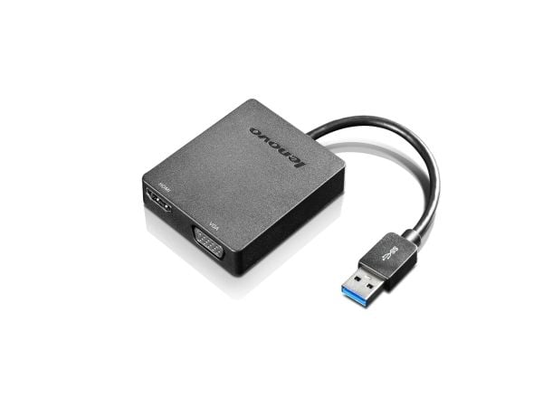 Lenovo Universal USB 3.0 to VGA/HDMI Adapter - Ekstern videoadapter - USB 3.0 - HDMI, VGA