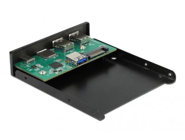 Delock - Kortleser - 3,5" (MMC, SD, miniSD, RS-MMC, TransFlash, MMCmobile, microSD, MMCmicro, SDHC, miniSDHC, microSDHC, SDXC, MMC II) - USB 3.2 Gen 1