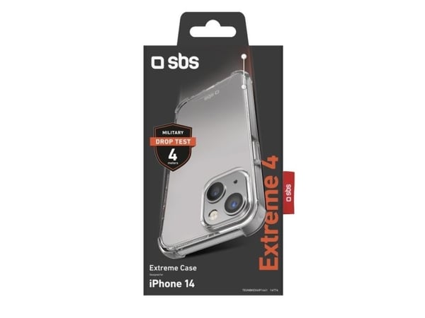 SBS Extreme X4, deksel, Apple, iPhone 14, 15,5 cm (6,1"), gjennomsiktig