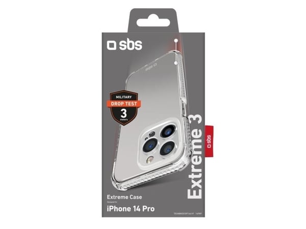 SBS Extreme X3, Etui, Apple, iPhone 14 Pro, 15,5 cm (6.1"), Gjennomsiktig