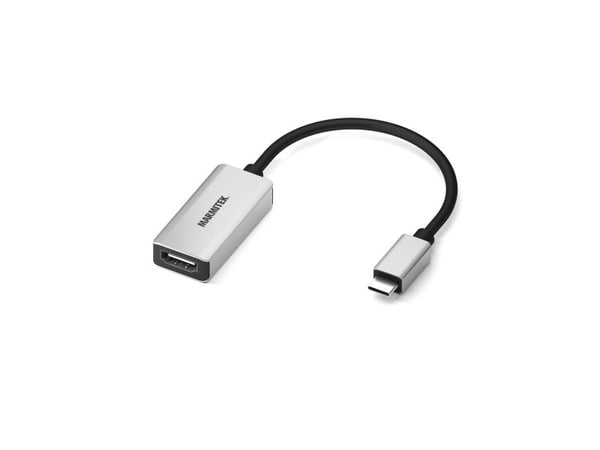 Marmitek 25008369, Svart, Sølv, 0,15 m, 3840 x 2160 piksler, 60 Hz, 18 Gbit/s, USB Type-C
