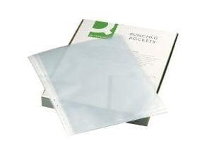 Plastlomme Q-connect klar åben top 0,12mm præget A4 PP,10 pk x 100 stk/krt