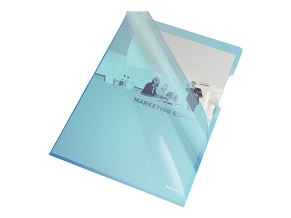 Esselte - L-formet mappe - for A4 (210 x 297 mm) - gjennomsiktig blå