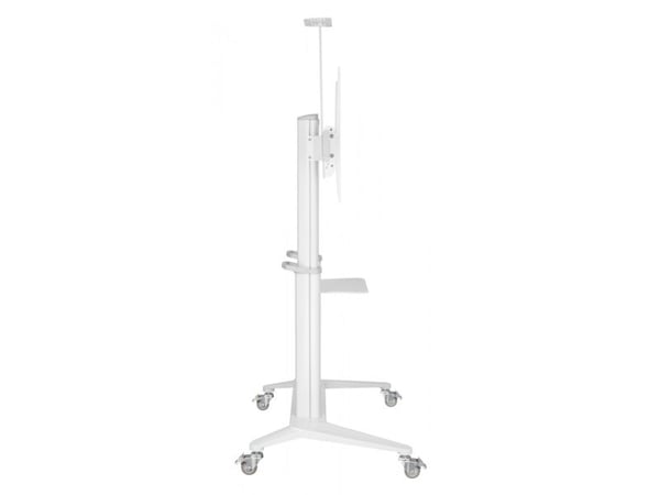 Techly ICA-TR49W, Multimediavagn, Vit, Gjuten aluminium, Plast, Stål, Plattskärm, 140 kg, 5 kg