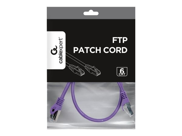 Gembird - Patch-kabel - RJ-45 (hane) till RJ-45 (hane) - 50 cm - FTP - CAT 6 - formpressad - lila