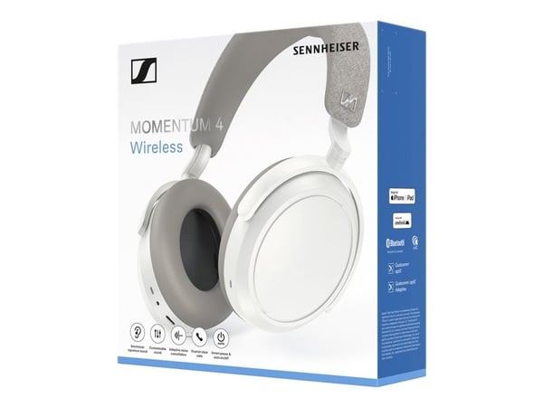 Sennheiser MOMENTUM 4 - Kuulokkeet mikrofonilla - täysikokoiset - Bluetooth - langaton, langallinen - aktiivinen melunvaimennus - 2,5 mm liitin, US...