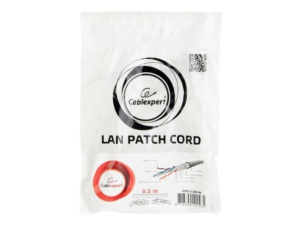 Cablexpert - Koblingskabel - RJ-45 (hann) til RJ-45 (hann) - FTP - CAT 6 - formstøpt, flertrådet - hvit