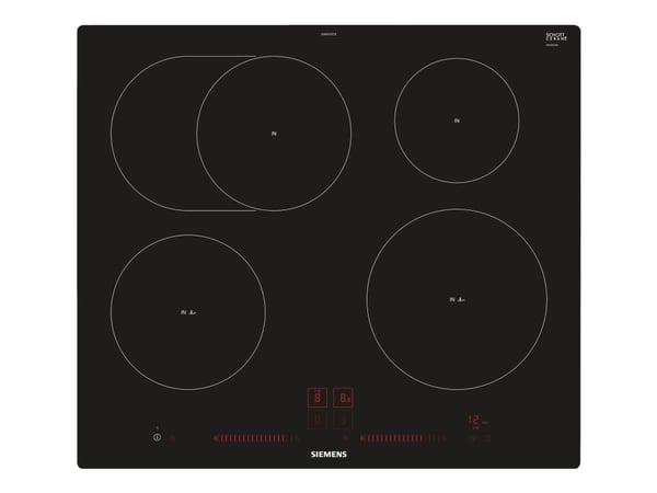 Siemens iQ300 EH601LFC1E - Induksjonskomfyrtopp - 4 plater - Nisje - bredde: 56 cm - dybde: 50 cm - svart