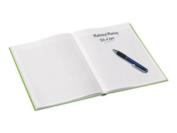 Leitz WOW - Notisbok - eskebundet - A5 (148 x 210 mm) - 80 ark / 160 sider - rutet - grønn - laminert kartong