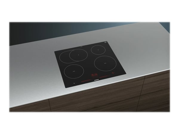 Siemens iQ300 EH601LFC1E - Induksjonskomfyrtopp - 4 plater - Nisje - bredde: 56 cm - dybde: 50 cm - svart