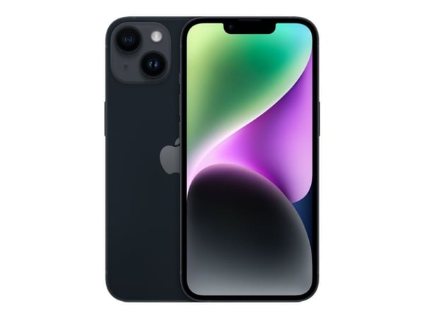 Apple iPhone 14 - 5G älypuhelin - dual-SIM / Sisäinen muisti 128 GB - OLED-näyttö - 6,1" - 2532 x 1170 pikseliä - 2x takakamerat 12 MP, 12 MP - etu...
