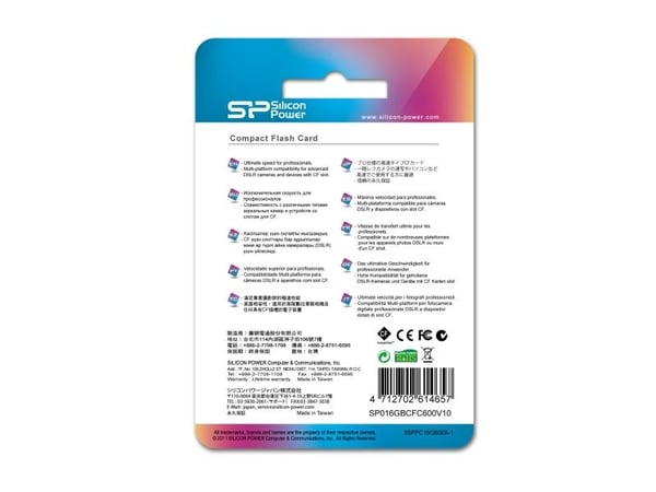 Silicon Power CF 600X, 16 GB, CompactFlash, 90 MB/s