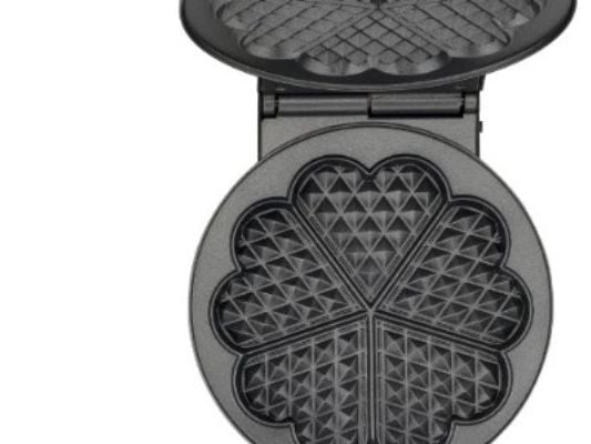 Tefal WM310D, 5 vohveli(a), Sydän (muoto), Musta, Ruostumaton teräs, 20 cm, 1000 W, Tyyppi C