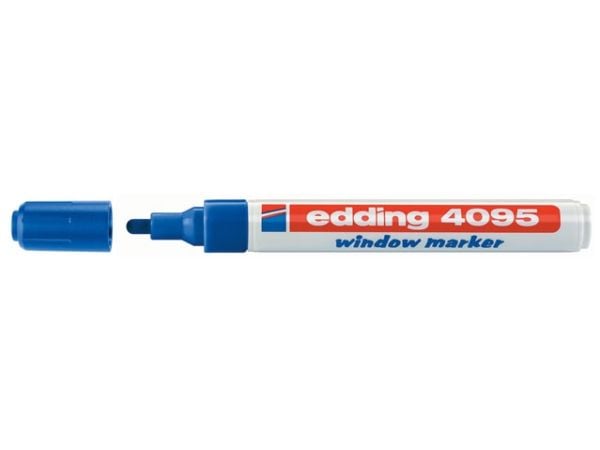 edding 4095 window - Markør - for glass - blå - vannbasert blekk - 2-3 mm