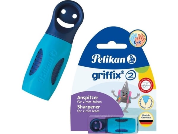 Pelikan Griffix, Käsikäyttöinen kynäteroitin, Sininen, Muovi, 2 mm, Saksa, Kupla