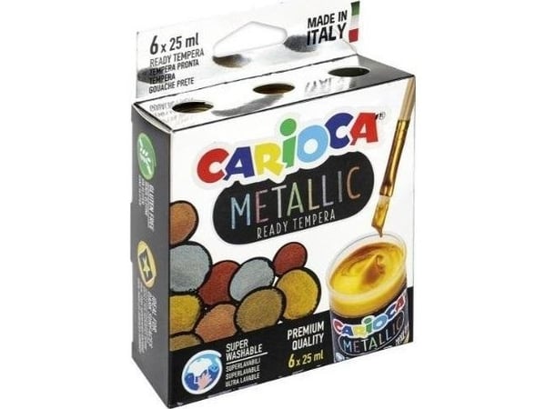 Carioca KO026, Bronse, Kopper, Gull, Rosegull, Sølv, 25 ml, Krukke, 6 stykker