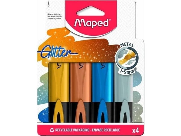 Maped 742000, 4 stykker, Gull, Sølv, Kopper, Blå, Meisel tupp, 1 mm, 5 mm