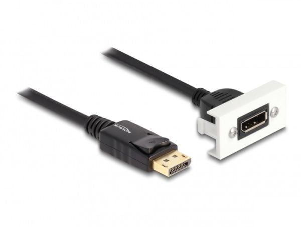 Delock - DisplayPort-kabel - DisplayPort (hann) til DisplayPort (P) - DisplayPort 1.4 - 1 m - hvit, RAL 9003