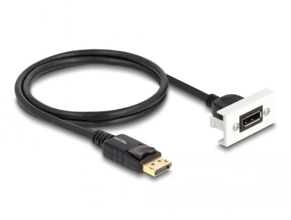 Delock - DisplayPort-kabel - DisplayPort (hann) til DisplayPort (P) - DisplayPort 1.4 - 1 m - hvit, RAL 9003