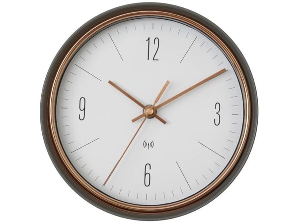 TFA-Dostmann 60.3547.10, Vegg, Atomic clock, Rund, Grå, Metall, Glass