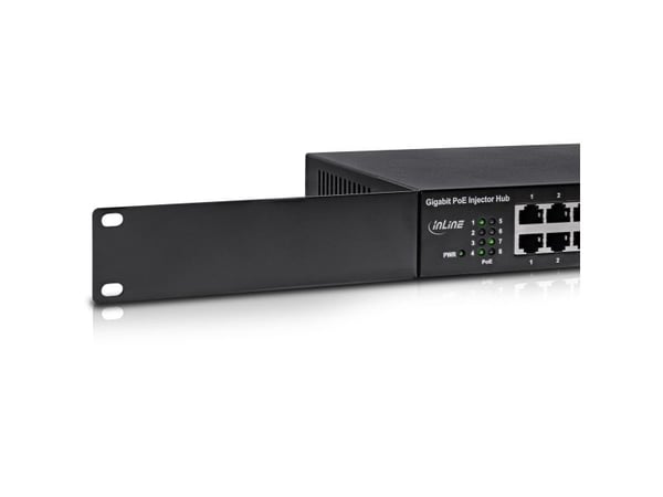 InLine 32308H, Gigabit Ethernet, 10,100,1000 Mbit/s, IEEE 802.3, IEEE 802.3ab, IEEE 802.3af, IEEE 802.3at, IEEE 802.3u, Svart, PoE, Kraft indikator...