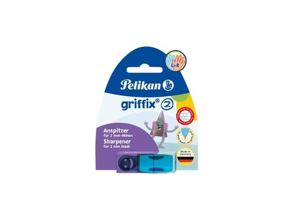 Pelikan Griffix, Käsikäyttöinen kynäteroitin, Sininen, Muovi, 2 mm, Saksa, Kupla